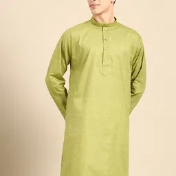 MANQ Mandarin Collar Pure Cotton Straight Kurta-picture-29