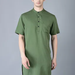 CANOE Band Collar Curved Hem Straight Kurta-picture-27
