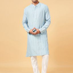 indus route by Pantaloons Striped Embroidered Thread Work Straight Kurta-picture-47