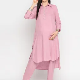 Mom For Sure by Ketki Dalal Women Thread Work Maternity Pathani Kurta-picture-32
