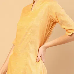 Soch Women Yellow High-Low Rayon Kurta image 2