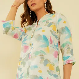 Soch Abstract Printed Mandarin Collar Pathani Kurta image 2