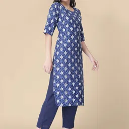 7threads KALINI Pack of 2 Ethnic Motifs Printed Crepe Kurta image 3