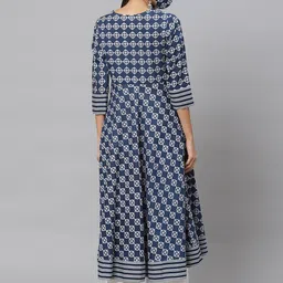 YASH GALLERY Geometric Printed Cotton Anarkali Kurta image 5