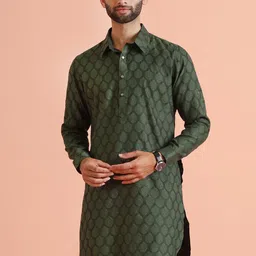 KISAH Ethnic Motifs Printed Mandarin Collar Long Sleeves Straight Kurta image 1
