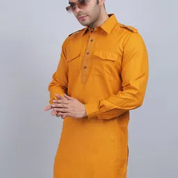 Spring Soul Shirt Collar Cotton Pathani Kurta image 3