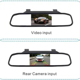 LOVMOTO Car Video Monitor 4.3 inch Auto Screen 12V-24V Universal Mount Clip-On Current Mirror for Backup Camera/Front Camera/Media Player/Safety Driving Comfortable with Wa-gonR image 2