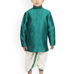SG YUVRAJ Boys Regular Raw Silk Kurta with Dhoti Pants-picture-24