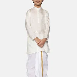 Sethukrishna Boys Cream-Coloured Kurta with Dhoti Pants-picture-25