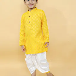 BAESD Boys Ethnic Motifs Printed Mandarin Collar Full Sleeves Ethnic Kurta & Dhoti Pants image 4