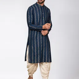 KISAH Men Printed Kurta with Dhoti Pants image 2