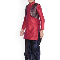 Jeetethnics Boys Maroon Regular Kurta with Dhoti Pants image 5