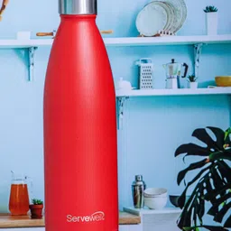 Servewell Bali Red Stainless Steel Single Wall Water Bottle - 1 L-image-42