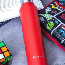 Servewell Sleek Red Stainless Steel Single Wall Water Bottle - 600 ML-picture-29