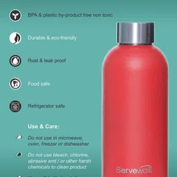 Servewell Osaka - SS Fuji Red Single Wall Water Bottle 675 ml image 5