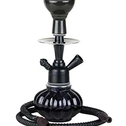 misr puff Premium Glass Hookah Set with Free Tongs, Charcoal, 2 Flavours, 40 cm Height (Black Combo 10 Inch) image 5