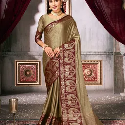Areca Designer Ethnic Motifs Woven Design Zari Banarasi Saree-image-5