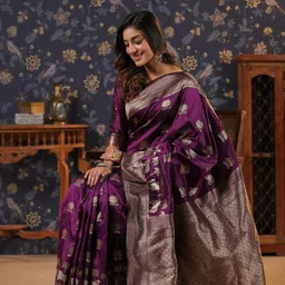 House of Pataudi Woven Design Banarasi Saree image 5