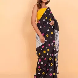 NIKHILAM Bandhani Pure Cotton Bandhani Saree image 4