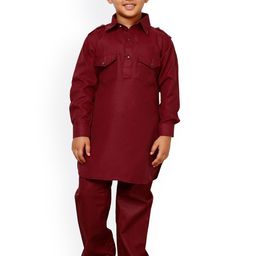 Pro-Ethic STYLE DEVELOPER Boys Shirt Collar Pathani Kurta With Pyjamas-picture-5