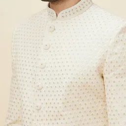 Manyavar Embroidered Mandarin Collar Sherwani Set image 2