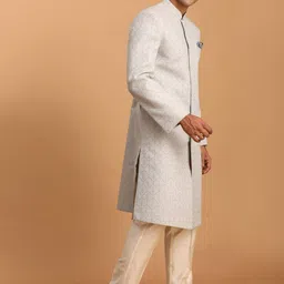 SHRESTHA BY VASTRAMAY Jacquard Woven-Design Sherwani image 2