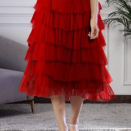 NEUDIS Tiered Flared Midi Skirt-picture-25