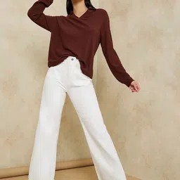 Styli Brushed Ribbed Polo Relaxed Fit Regular Length Top image 5