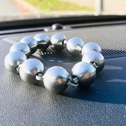 TEYRAH Big Simran Manke Beads Punjabi Kara, Made Of Sarbloh | Sarb Loh | Men Kara | Tarsem Jassar Style | Mossewala style Kada Sikh Accessory Sikh Bracelet Heavy Kada Big Kara Karha image 2