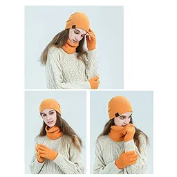lnrueg Hat Scarf Gloves Set Classic Breathable Unisex Elastic Solid Color Ribbed Knit Cap Watch Cap Loop Scarf Girl Coldproof Elastic Cuff Man image 2