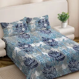 FABINALIV Multicolor Abstract Woollen King Size Double Bedsheet With 2 Pillow Covers-picture-10