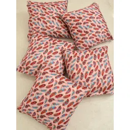 FABINALIV Pack of 5 Multicolor Floral Reversible Digital Printed Velvet Square Cushion Covers image 4