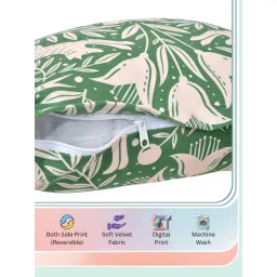 FABINALIV Pack of 5 Multicolor Floral Reversible Digital Printed Velvet Square Cushion Covers image 4