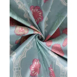 FABINALIV Green Floral Cotton Blend Super King Bedsheet with 2 Pillow Covers image 4