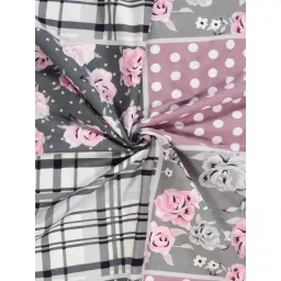 FABINALIV Multicolor Geometric Cotton Blend Super King Bedsheet with 2 Pillow Covers image 4