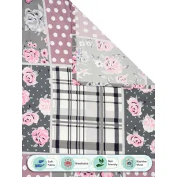 FABINALIV Multicolor Geometric Cotton Blend Super King Bedsheet with 2 Pillow Covers image 5