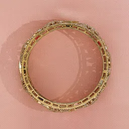 Rubans Set of 2, 22K Gold-Plated Multicolor AD & CubicZirconia Studded Traditional Bangles image 4