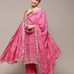 biba Women Embroidered Straight Kurta with Palazzos & Dupatta-picture-16