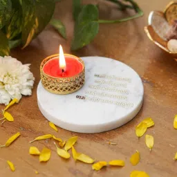 home arte White Marble Figurine Tea light Holder image 1