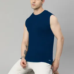 Heelium Men Pack Of 3 Odour Free Super Soft Anti-Bacterial Bamboo Innerwear Gym Vests image 2