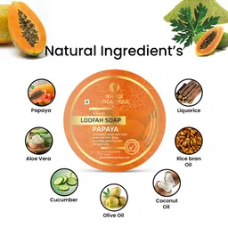 Khadi Organique Set of 5 Papaya Loofah Soap with Essential Oils 125 gm (Each) image 3