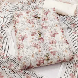 Peachmode Printed Linen Unstitched Dress Material image 1