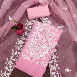 KIMISHA Embroidered Organza Unstitched Dress Material-picture-18