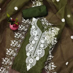 KIMISHA Embroidered Organza Unstitched Dress Material-picture-39