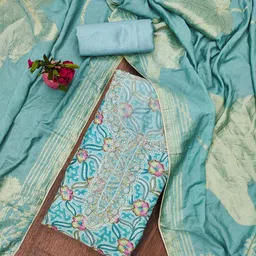 KALINI Embroidered Organza Unstitched Dress Material-picture-15