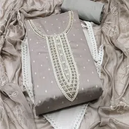 Lilots Organza Unstitched Dress Material image 1