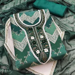 MANVAA Geometric Embellished Sequinned Organza Unstitched Dress Material-image-26