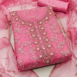 KIMISHA Embellished Organza Unstitched Dress Material-picture-47