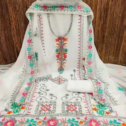 Panzora Embroidered Unstitched Dress Material-picture-25