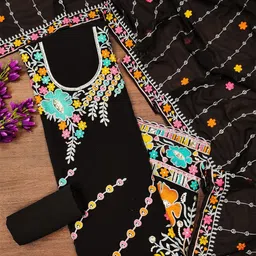 Panzora Embroidered Unstitched Dress Material-picture-24